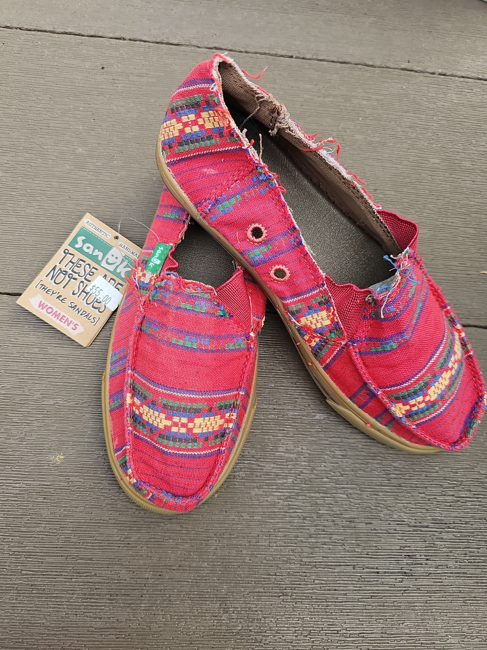 SANUK CABRIO PONCHO MAGENTA SIDEWALK SURFER SHOE Sandle Women's  5 New With Tags